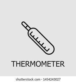 Outline thermometer vector icon. Thermometer illustration for web, mobile apps, design. Thermometer vector symbol.