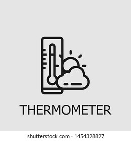 Outline thermometer vector icon. Thermometer illustration for web, mobile apps, design. Thermometer vector symbol.