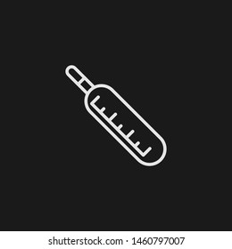 Outline thermometer vector icon. Thermometer illustration for web, mobile apps, design. Thermometer vector symbol.