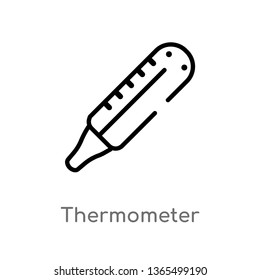 outline thermometer vector icon. isolated black simple line element illustration from medical concept. editable vector stroke thermometer icon on white background