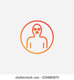 Outline thief icon.gradient illustration isolated vector sign symbol