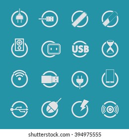 Outline thin flat computer icons. Buttons for web and mobile. Vector line flat.