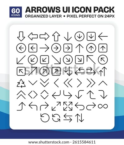 Outline Thin Line Arrows Icon Collection Pack for UI or User Interface