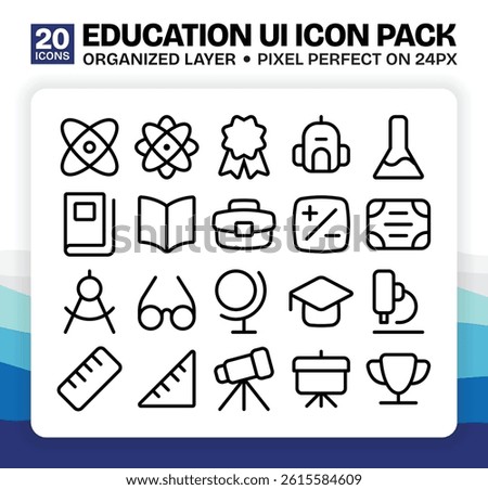 Outline Thin Line Education Icon Collection Pack for UI or User Interface