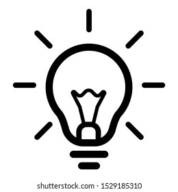 Outline Thin Line Lightbulb Icon