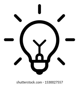 Outline Thin Line Lightbulb Icon