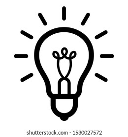 Outline Thin Line Lightbulb Icon