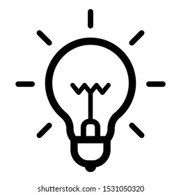 Outline Thin Line Lightbulb Icon