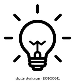 Outline Thin Line Lightbulb Icon