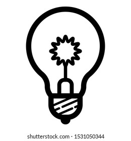 Outline Thin Line Lightbulb Icon