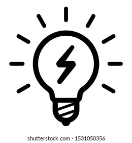 Outline Thin Line Lightbulb Icon