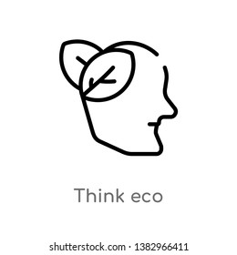 outline think eco vector icon. isolated black simple line element illustration from ecology concept. editable vector stroke think eco icon on white background
