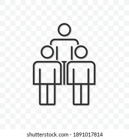 Outline three people icon vector illustration isolated sign symbol - black and white style in transparent background. - Powered by Shutterstock - Get 15% off with code: PIKWIZARD15
