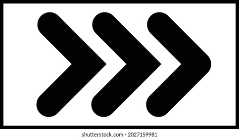 outline with three rectangles with one obtuse corner.  combined black rectangle with three arrow heads. 