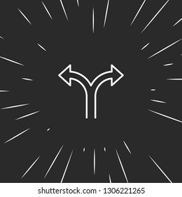 Outline Three way direction arrow icon illustration isolated vector sign symbol