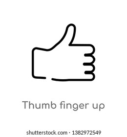 outline thumb finger up vector icon. isolated black simple line element illustration from gestures concept. editable vector stroke thumb finger up icon on white background