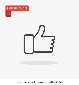 Outline Thumb Up Icon Isolated On Grey Background. Line Like Symbol For Web Site Design, Logo, App, UI. Editable Stroke. Vector Illustration. Eps10