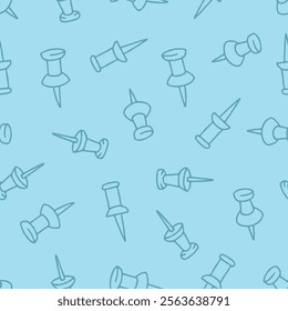 Outline Thumbtack Vector Seamless Pattern illustration for Print, Wallpaper, Decoration.