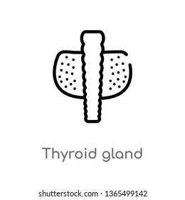 outline thyroid gland vector icon. isolated black simple line element illustration from medical concept. editable vector stroke thyroid gland icon on white background