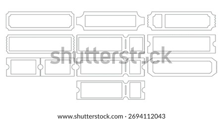 Outline Ticket Raffle Icon. Line Travel Coupon Voucher. Vector Illustration