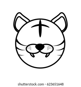 outline tiger head animal