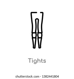 outline tights vector icon. isolated black simple line element illustration from fashion concept. editable vector stroke tights icon on white background