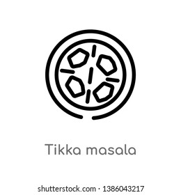outline tikka masala vector icon. isolated black simple line element illustration from india concept. editable vector stroke tikka masala icon on white background