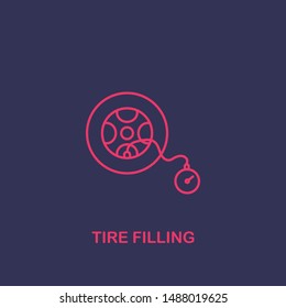 Outline tire filling icon.tire filling vector illustration. Symbol for web and mobile