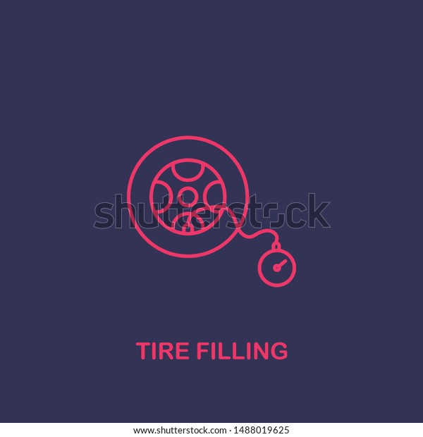 Outline tire filling icon.tire filling vector\
illustration. Symbol for web and\
mobile