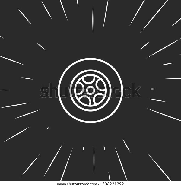 Outline tire icon illustration isolated vector\
sign symbol
