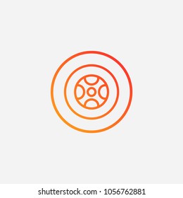 Outline tire icon.gradient illustration isolated vector sign symbol