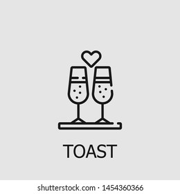 Outline toast vector icon. Toast illustration for web, mobile apps, design. Toast vector symbol.