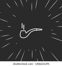 Outline tobacco pipe icon illustration isolated vector sign symbol
