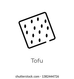 outline tofu vector icon. isolated black simple line element illustration from food and restaurant concept. editable vector stroke tofu icon on white background