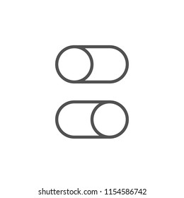 Outline Toggle switch icon isolated on white background. On and Off position symbols. Editable stroke. Vector illustration, eps10.