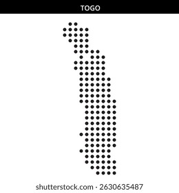 Outline of Togo, showcasing its elongated profile