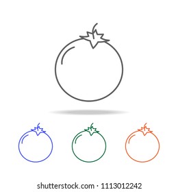 Outline Tomato icon. Elements of fruits and vegetables in multi colored icons. Premium quality graphic design icon. Simple icon for websites, web design, mobile app on white background