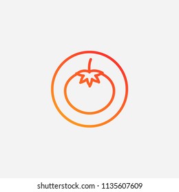 Outline tomato icon illustration,vector vegetables sign symbol