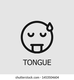 Outline Tongue Vector Icon Tongue Illustration Stock Vector (Royalty ...