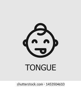 Outline tongue vector icon. Tongue illustration for web, mobile apps, design. Tongue vector symbol.