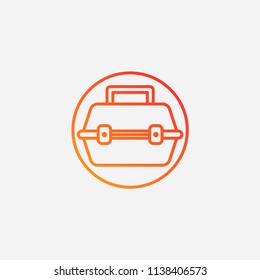 Outline tool box icon,gradient illustration,vector work sign symbol