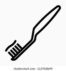 Outline tooth brush vector icon