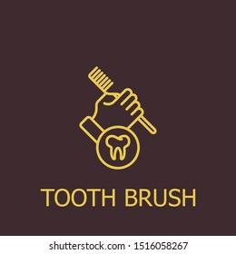 Outline tooth brush vector icon. Tooth brush illustration for web, mobile apps, design. Tooth brush vector symbol.