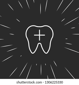 Outline tooth icon illustration isolated vector sign symbol