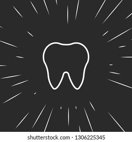 Outline tooth icon illustration isolated vector sign symbol