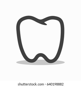 Outline tooth icon. Modern design. Vector illustration