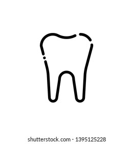 Outline tooth icon vector. Dentist logo suitable for mobile user interface isolated on white background. Vector Illustration