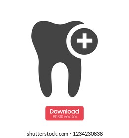 Outline tooth icon vector illustration on white background