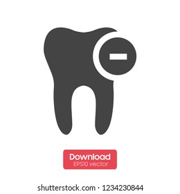 Outline tooth icon vector illustration on white background