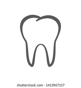 Outline tooth icon vector illustration on white background. Eps 10